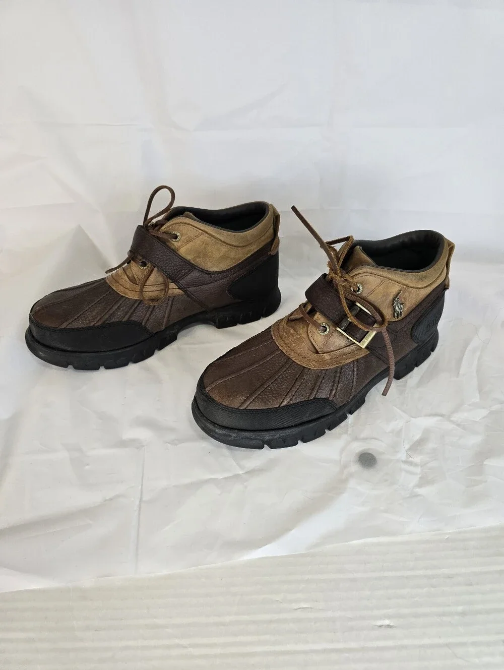 Polo Ralph Lauren Dover III Boots Leather Tan Brown Duck Boots Men's 10.5